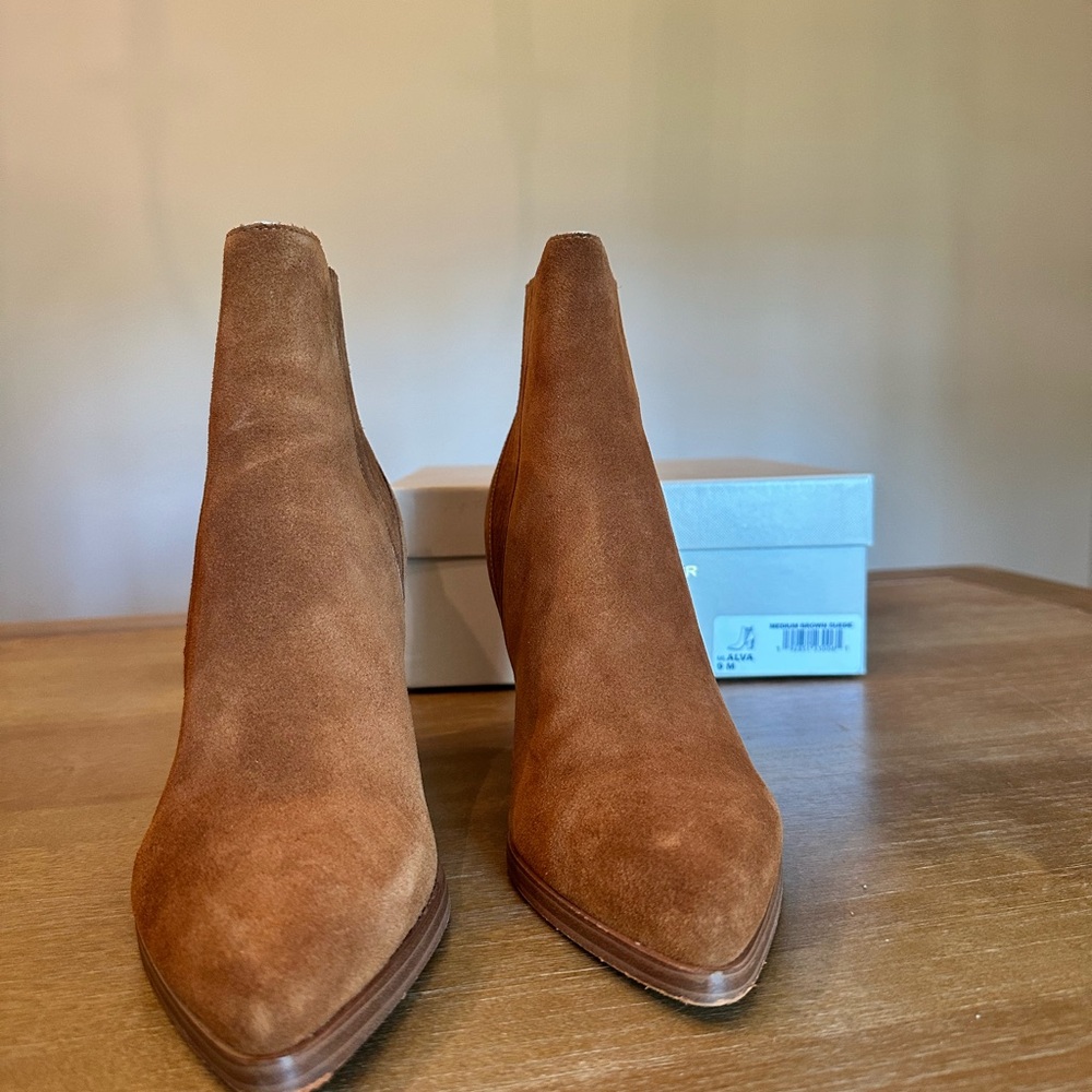 Marc Fisher Tan Suede Ankle Booties